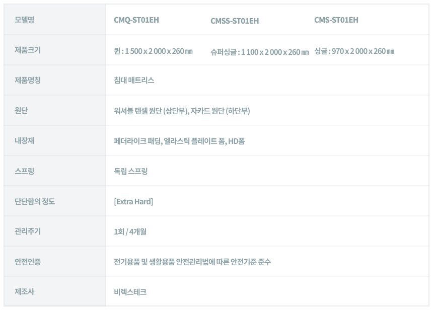 코웨이 CMS-ST01EH 코웨이 비렉스 엘리트 매트리스 상세이미지 13