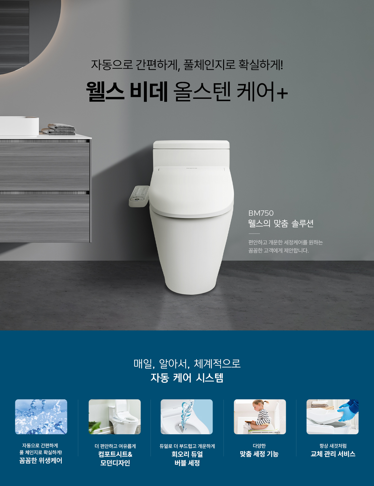 교원웰스 BM750RWA 웰스 비데 올스텐 케어+ 상세이미지 2